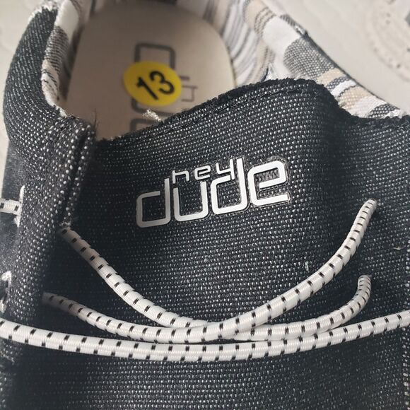 NWT Hey Dude Wally Funk Opal Bolt Black Mens Size 13 Slip-On Casual Shoes - Picture 7 of 9